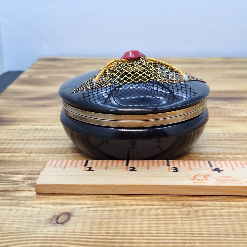 Vintage Chinese Jewelry/Trinket‎ Box Black 4